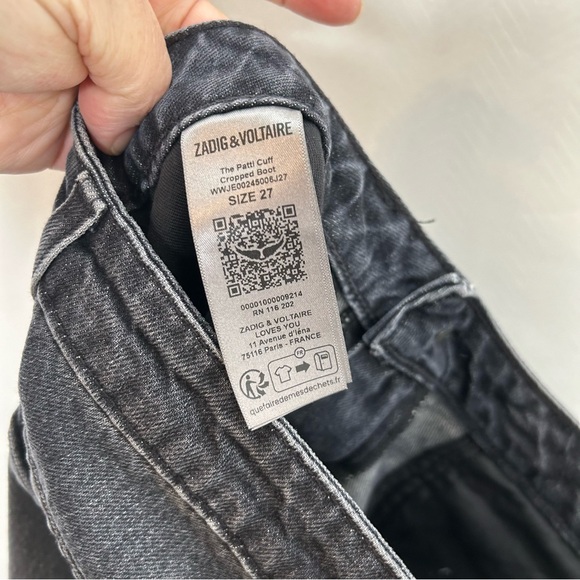 Zadig and Voltaire Patti cuff boot cut jeans size 28 gray - Picture 8 of 9